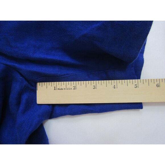 INC Blue Linen Chino Shorts Womens sz 6 Boho Minimalist Neutral Boho Cottagecore - Picture 5 of 6